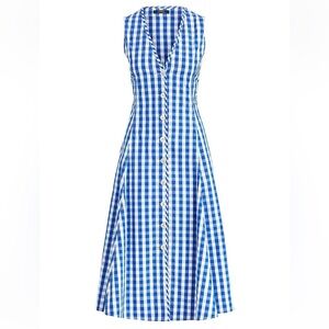 Polo Ralph Lauren Meg Sleeveless Gingham Midi Dress Size 4&6 in Blue/White $205🔥